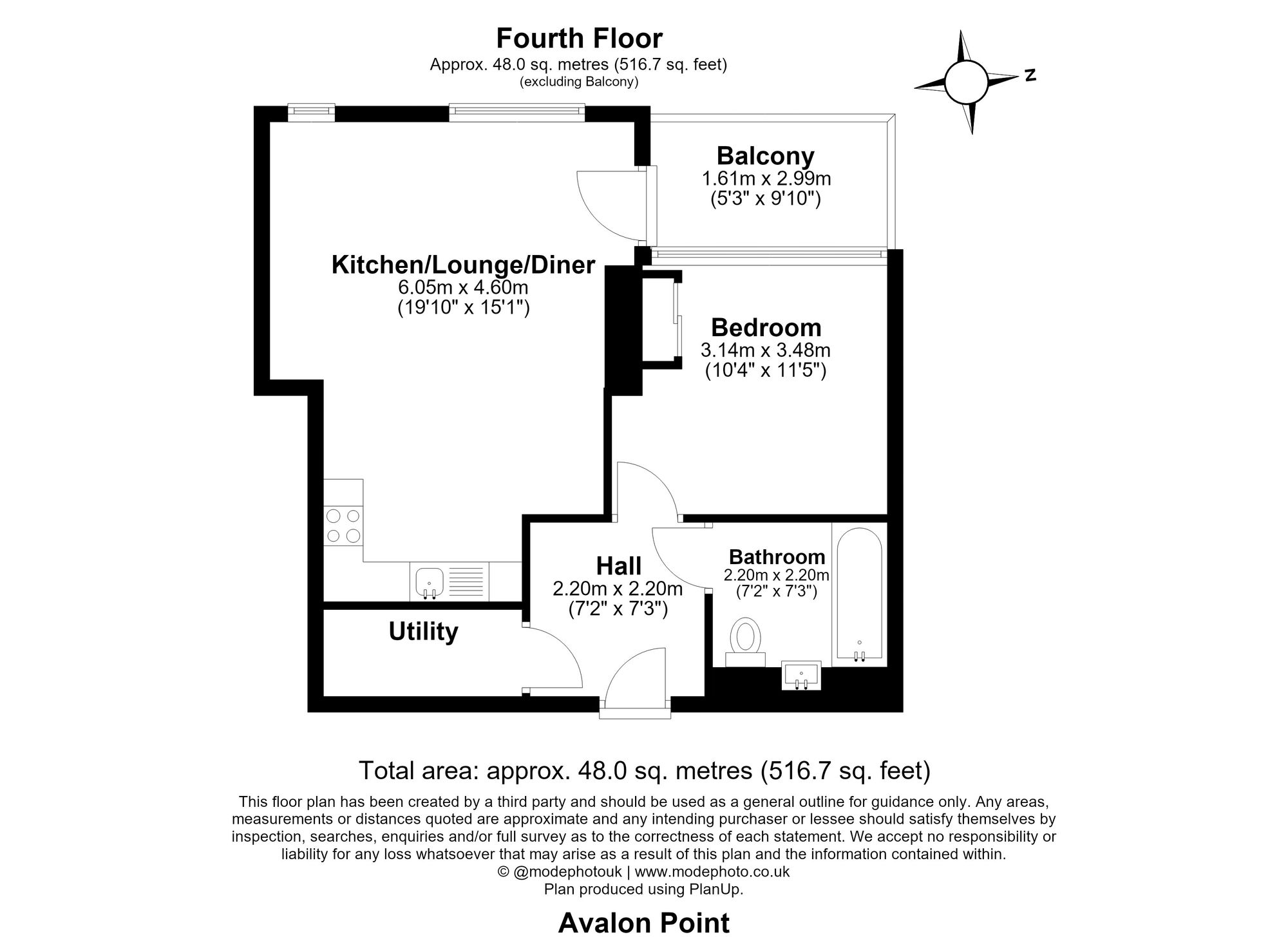 Flat 405, Avalon Point, London floorplan
