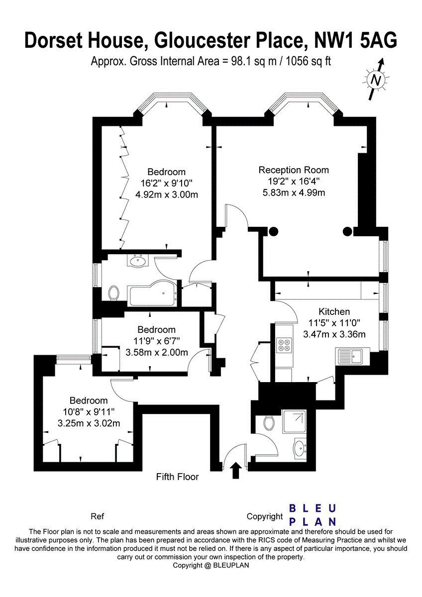 64, Dorset House, London floorplan