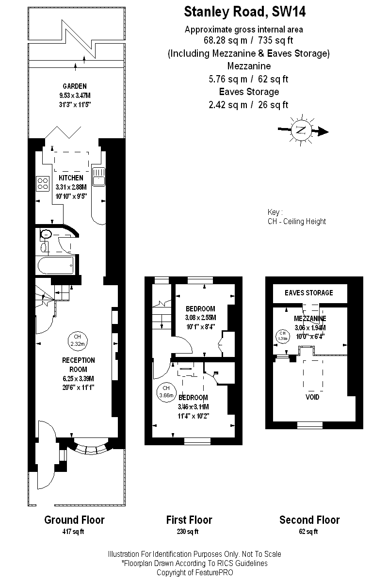 2 Bedrooms Terraced house to rent in Stanley Road, East Sheen, London SW14