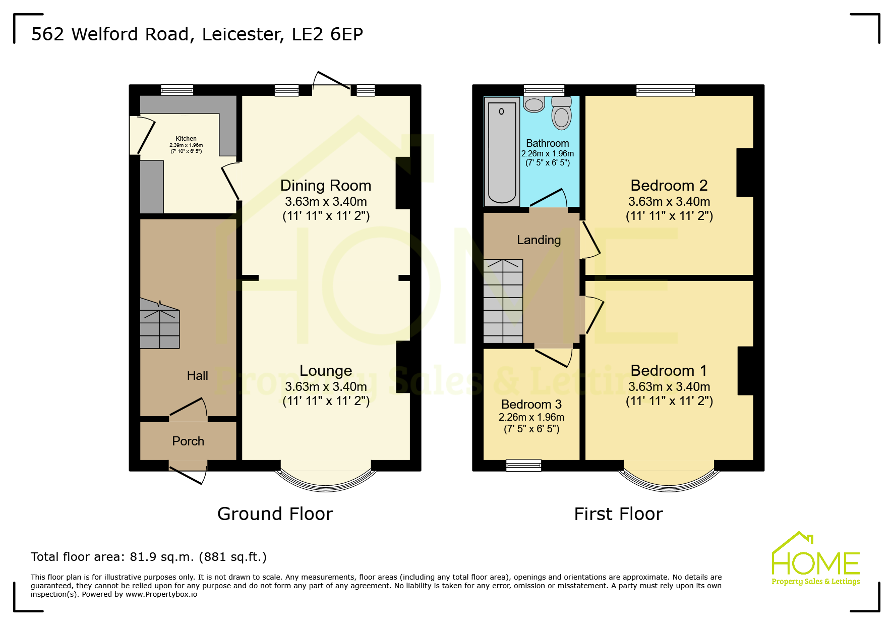 562 Welford Road, Leicester floorplan