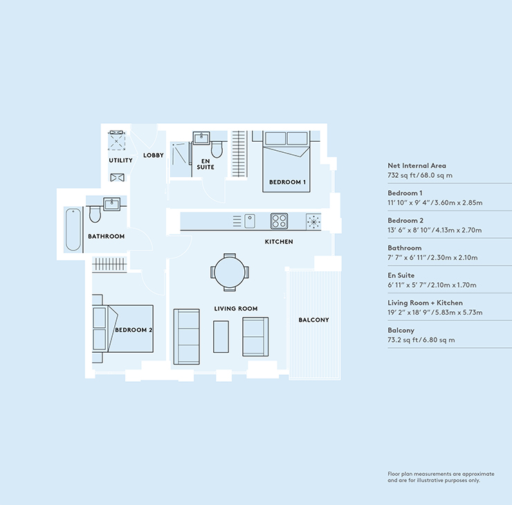 5, Flat 56, Tidemill Square, London floorplan