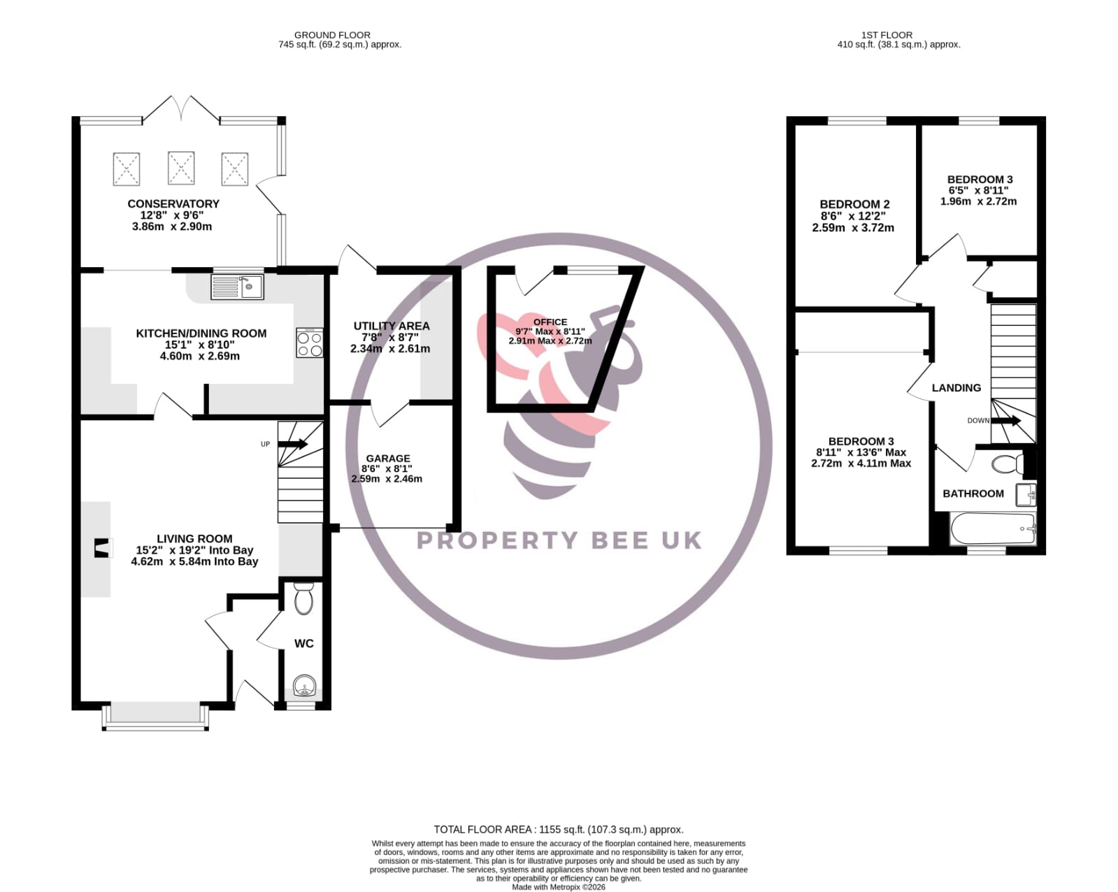15 Rose Gardens, Farnborough floorplan