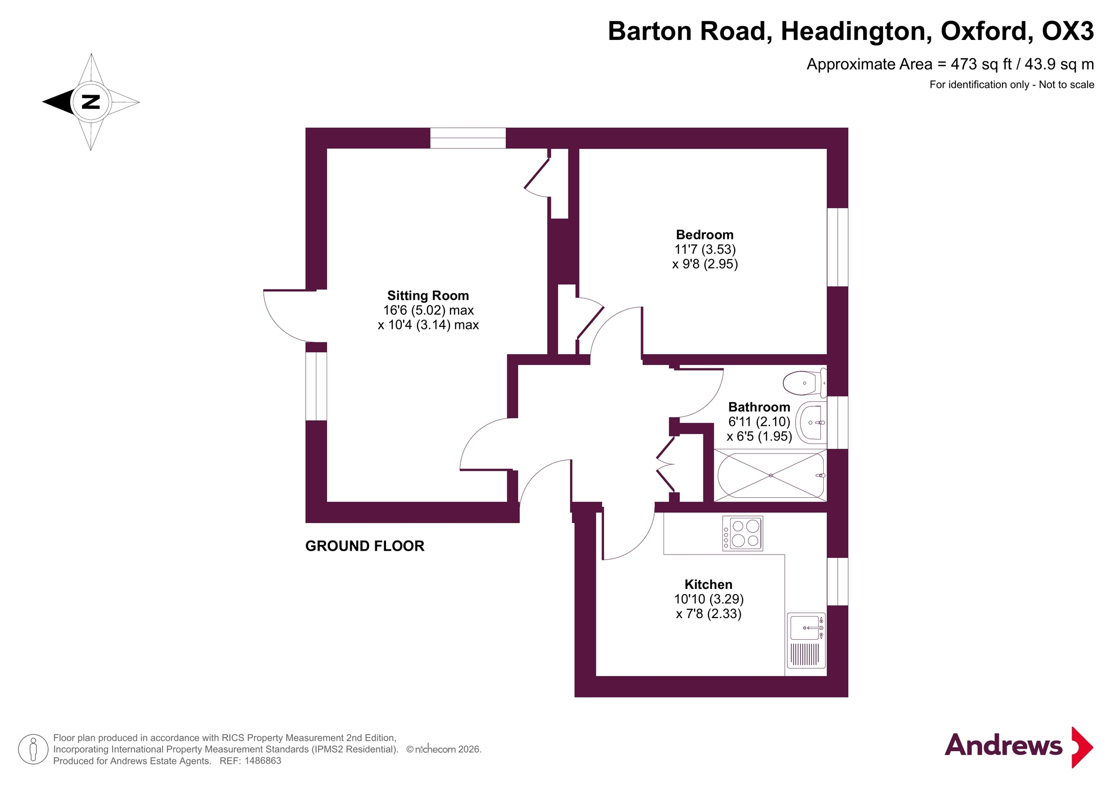 50, Barton Road, Oxford floorplan