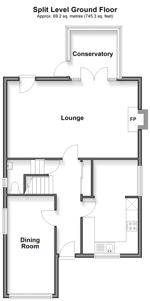 London Road, Sayers Common floorplan