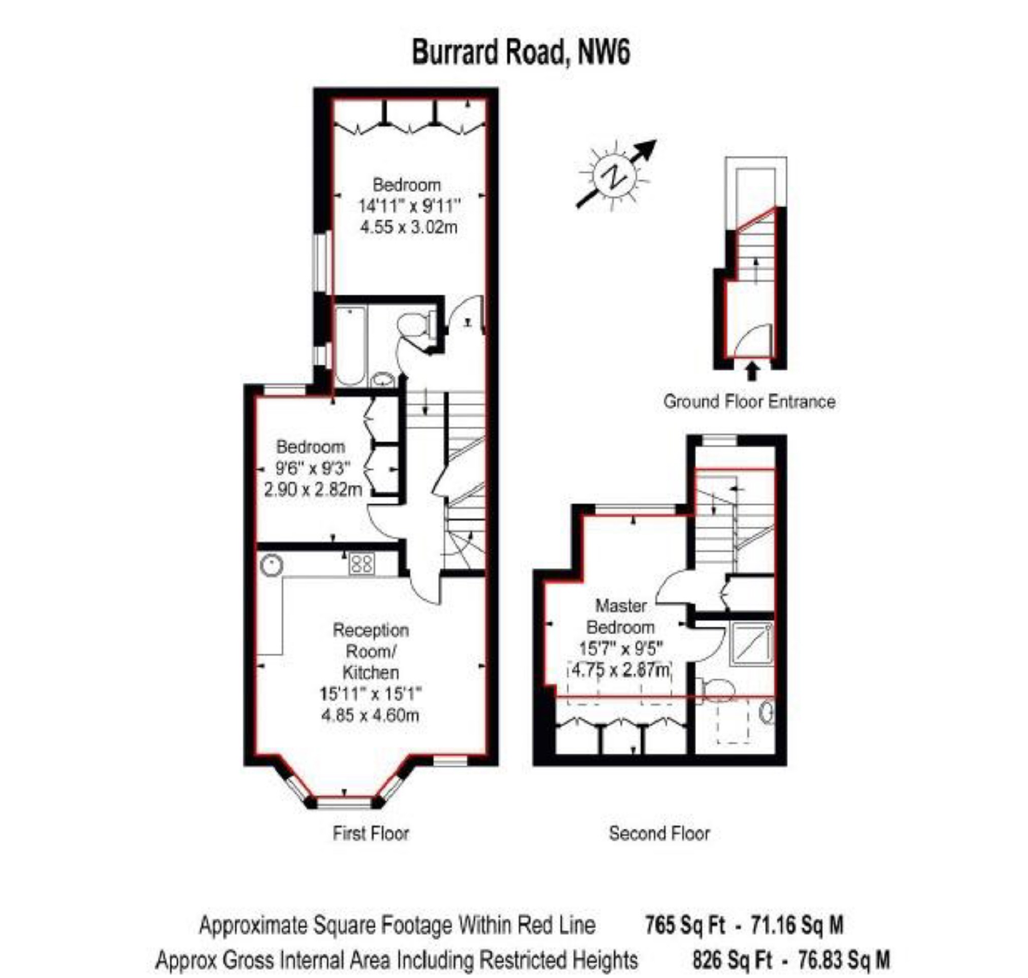 3 Bedrooms Flat to rent in Burrard Road, London NW6