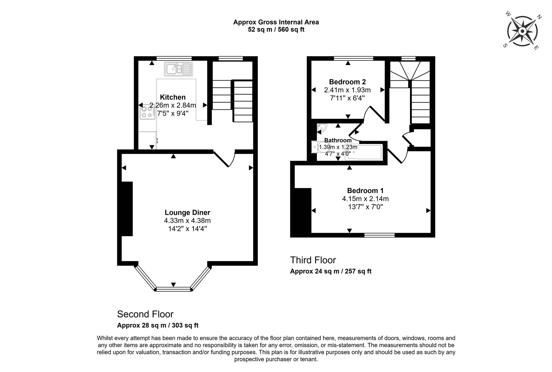 Flat 3, 26, Devonshire Place, Brighton floorplan