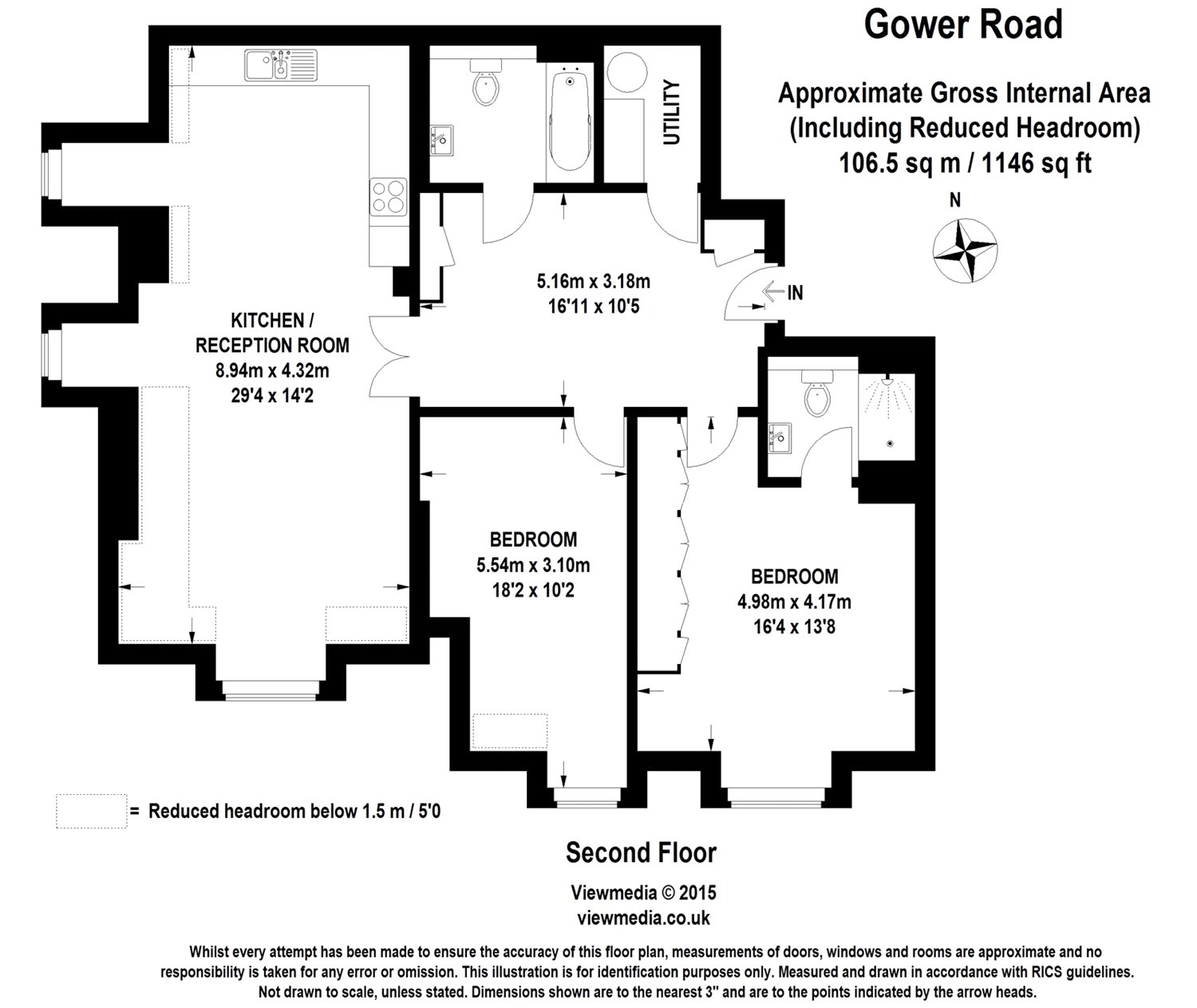 Flat 11,, Gower House, Weybridge floorplan