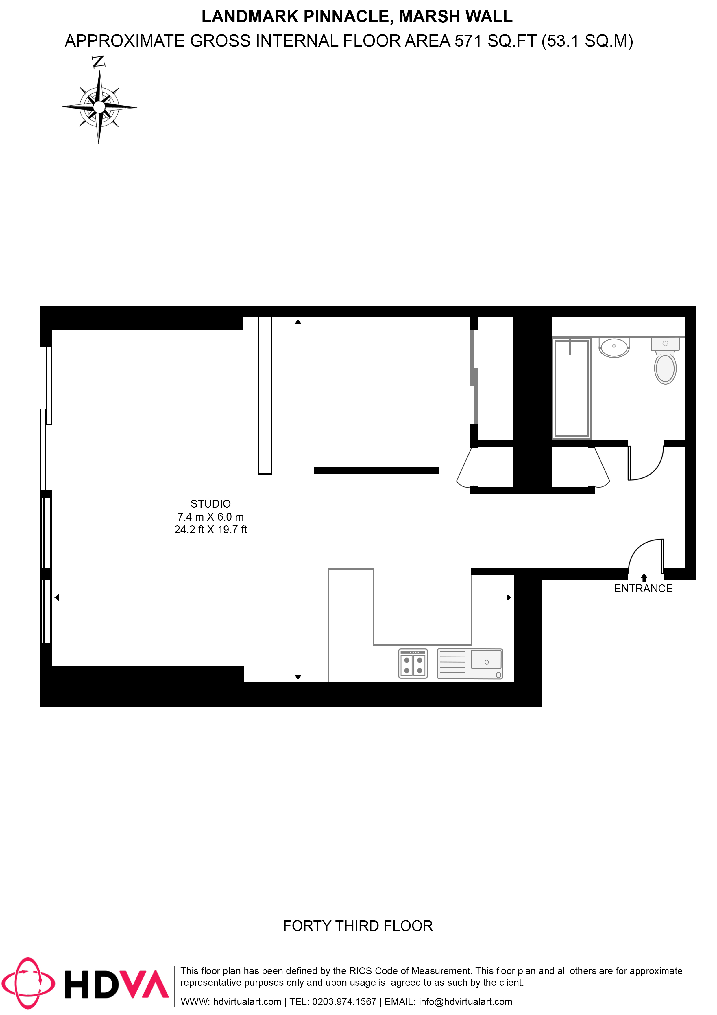 4303 Landmark Pinnacle, 10 Marsh Wall, London floorplan