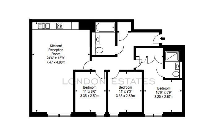 3 Bedrooms Flat to rent in Merchant Square East, Paddington W2