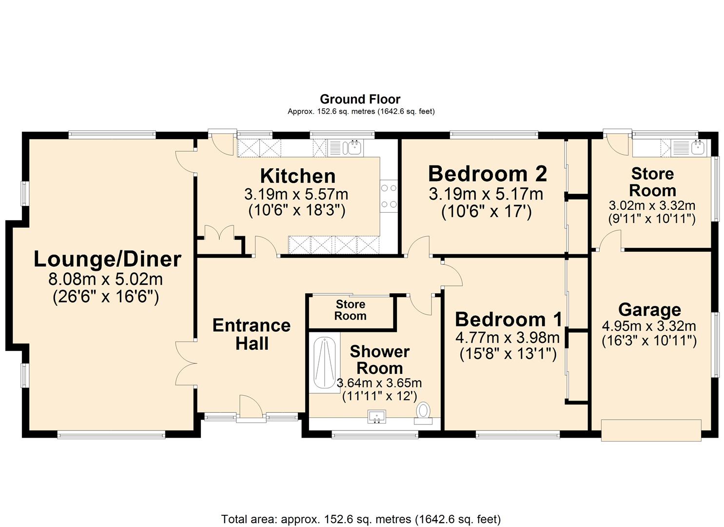 Newbold Back Lane, Brockwell, Chesterfield S40, 2 bedroom detached