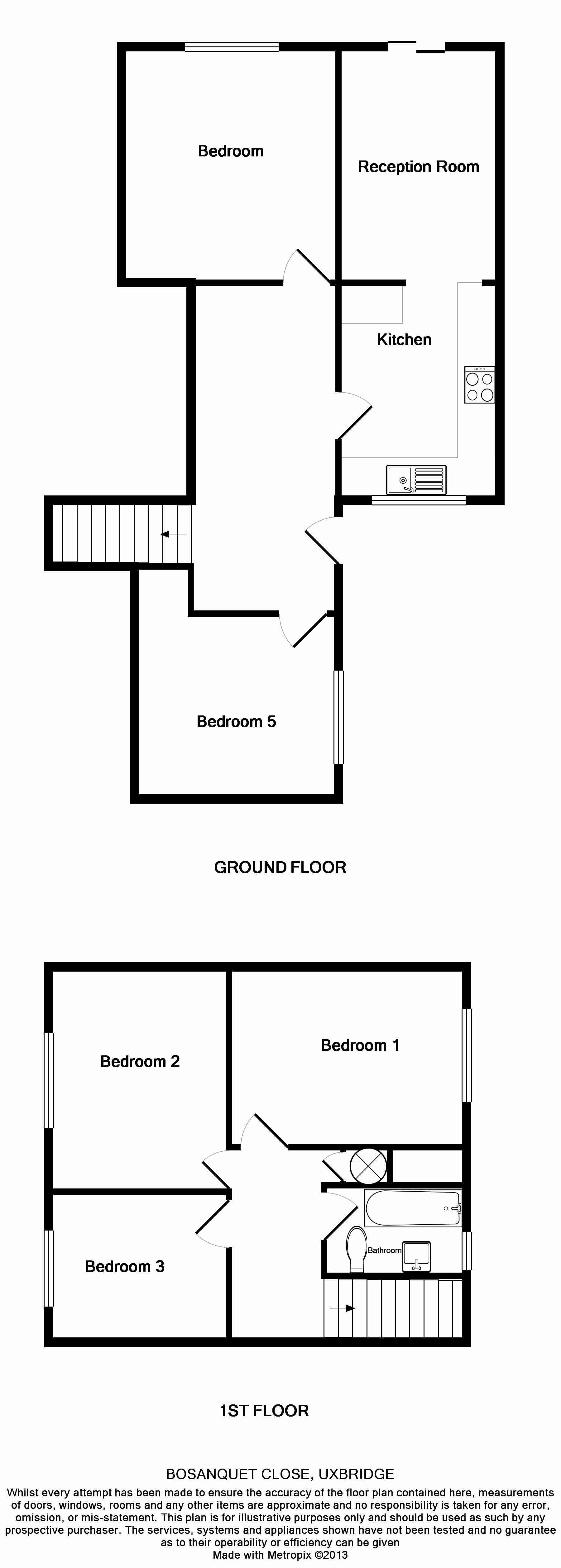 5 Bedrooms Terraced house to rent in Bosanquet Close, Uxbridge, Middlesex UB8