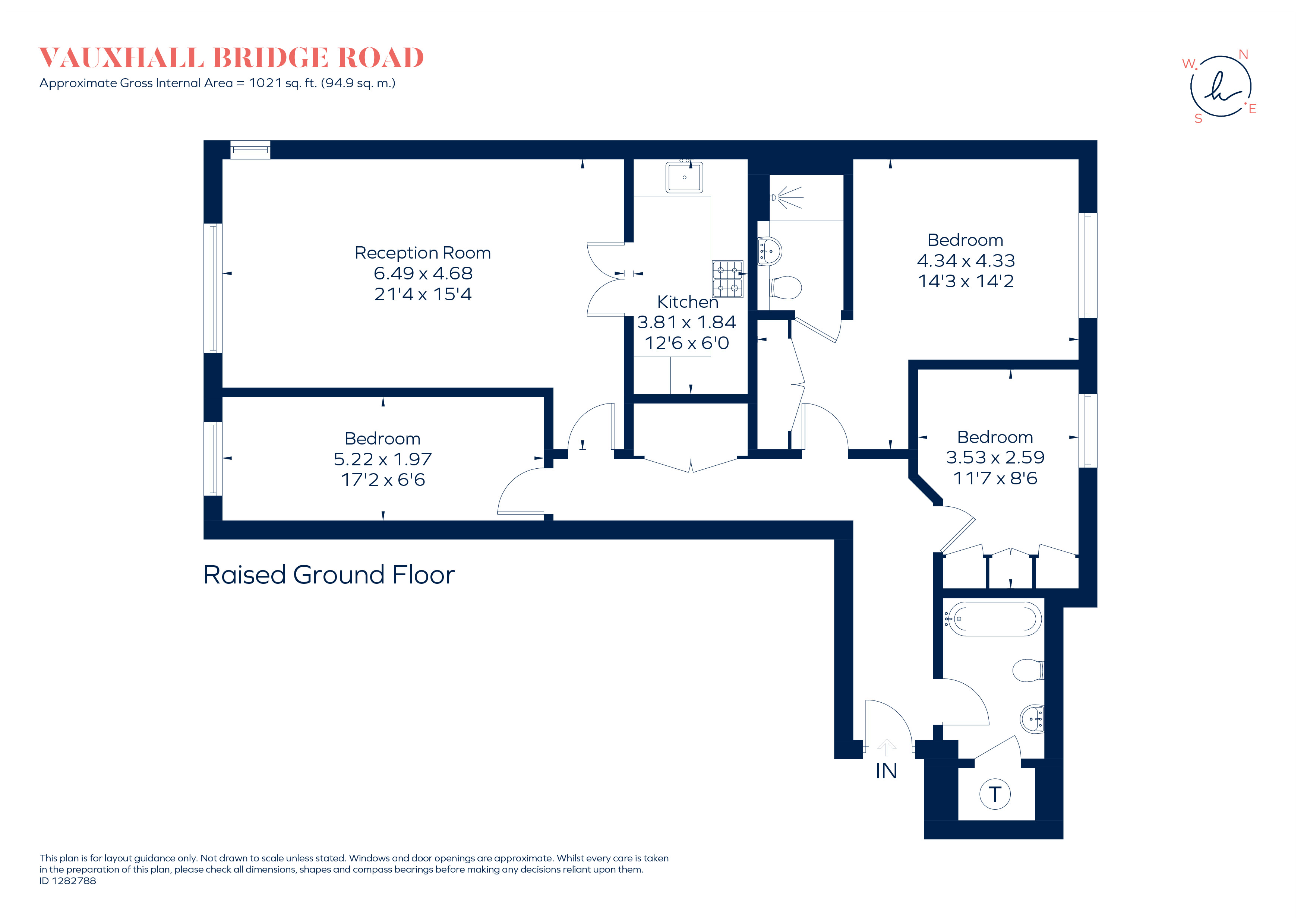 Flat 2, 60, Vauxhall Bridge Road, London floorplan