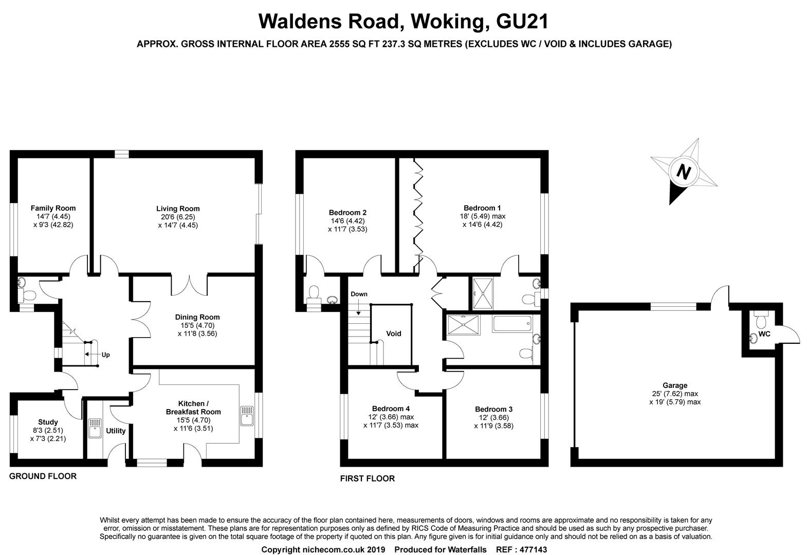 4 Bedrooms Detached house for sale in Waldens Road, Horsell, Woking GU21