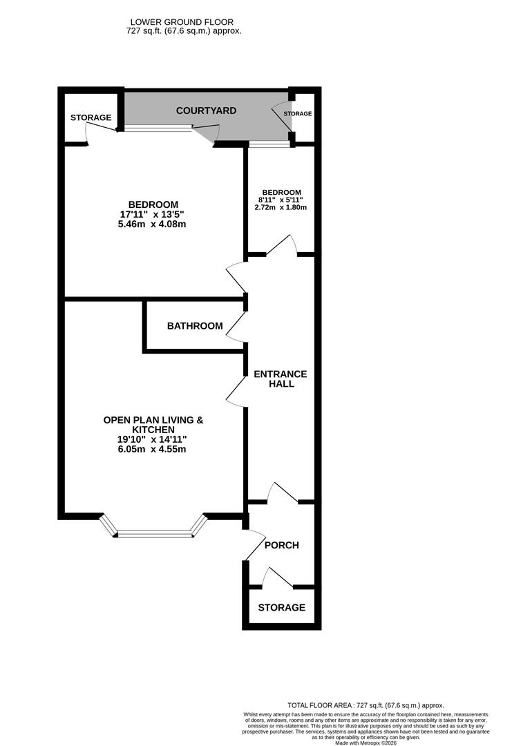 Lower Ground Floor Flat, 76, London Road, St Leonards-On-Sea floorplan