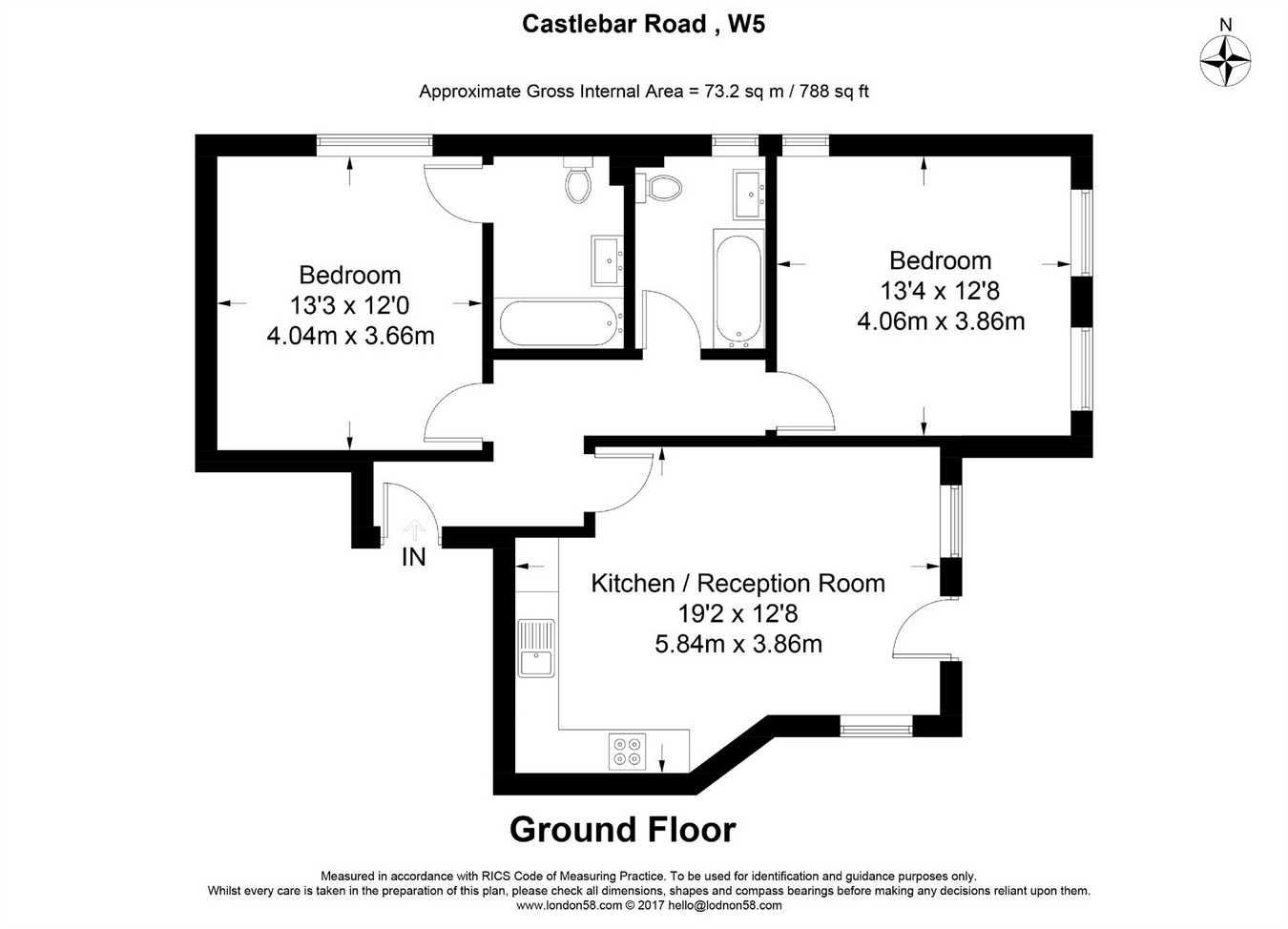 2 Bedrooms Flat to rent in Castlebar Road, London W5
