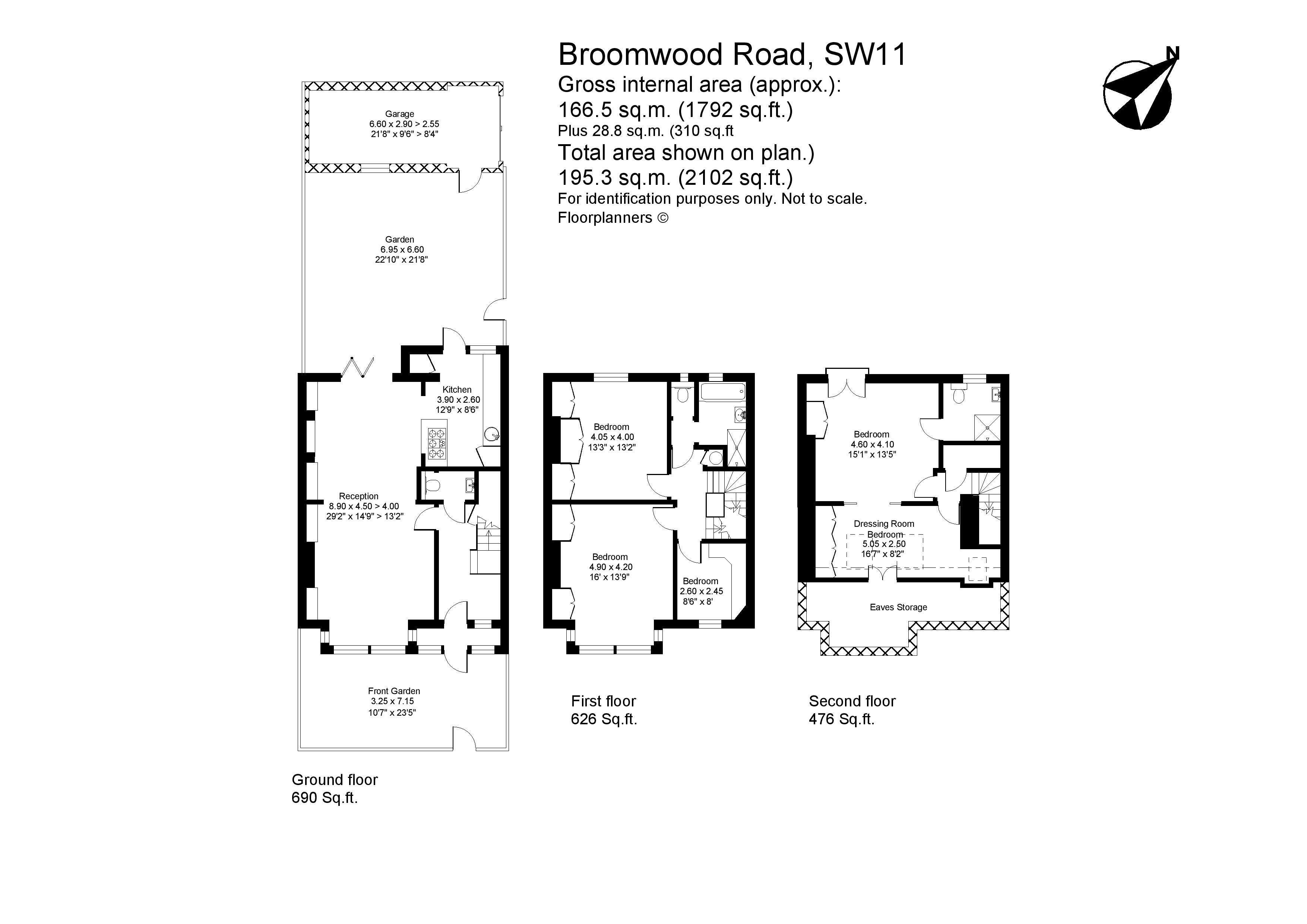 134, Broomwood Road, London floorplan