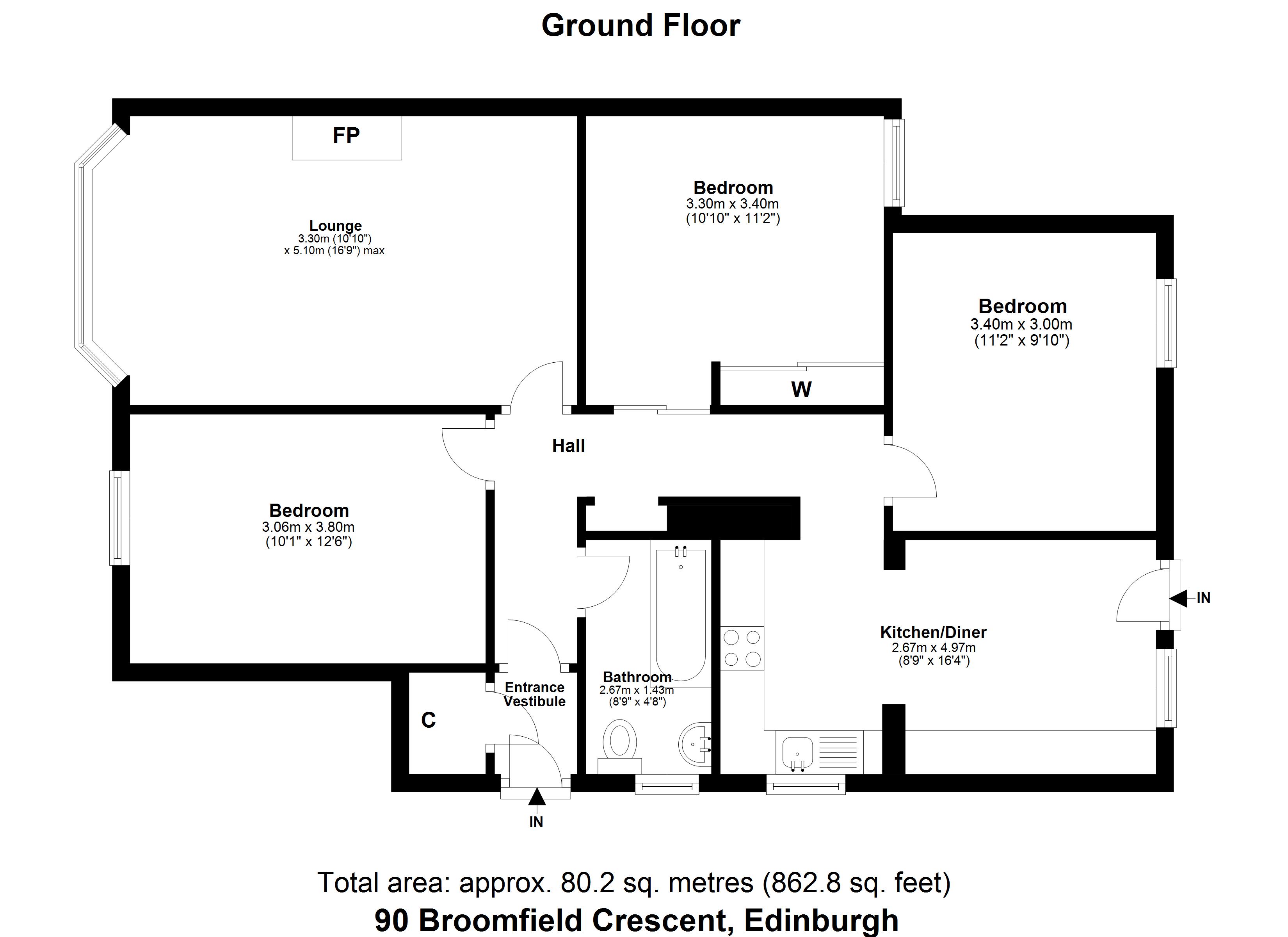 Broomfield Crescent, Edinburgh EH12, 3 bedroom flat for sale 64503690
