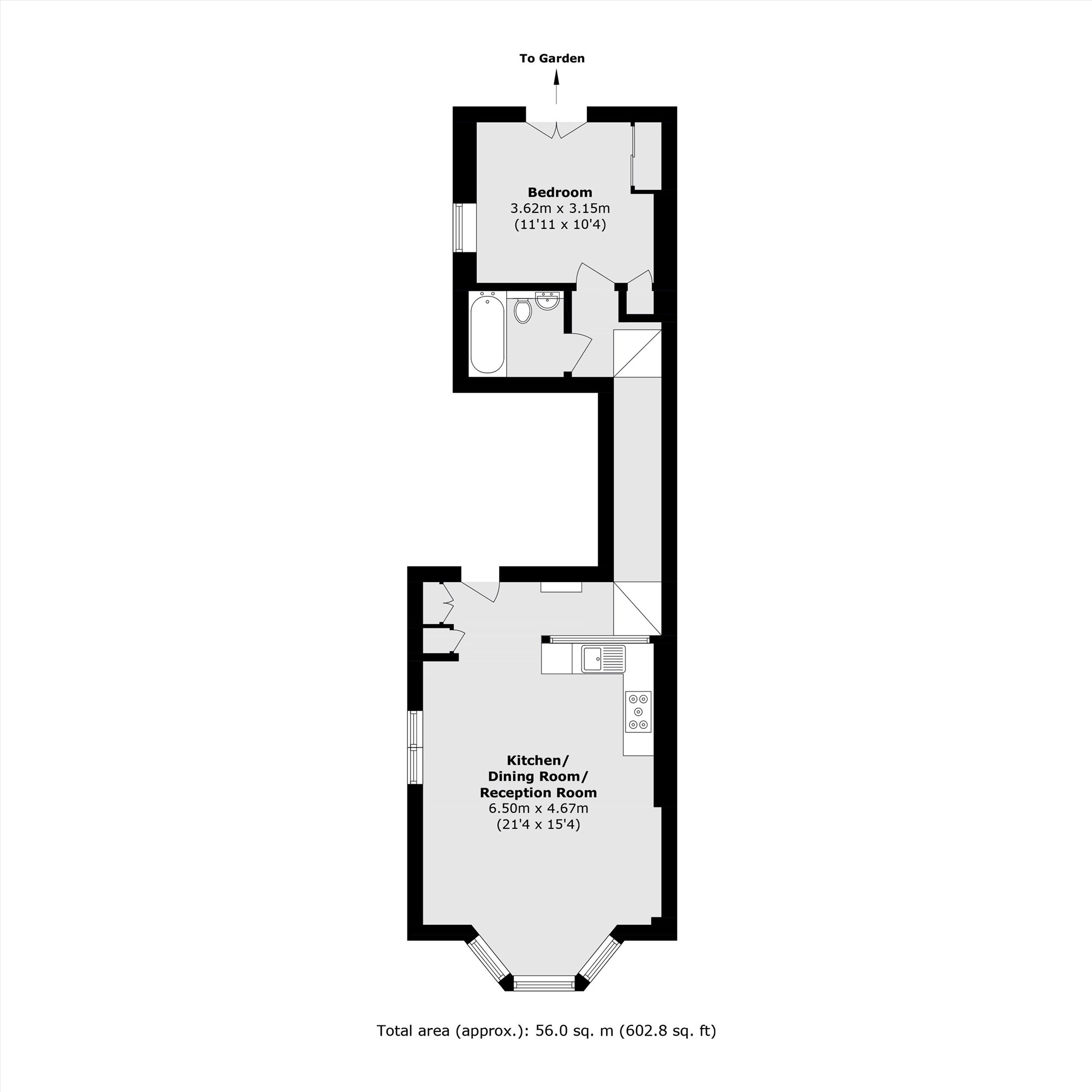53B, Bedford Road, London floorplan