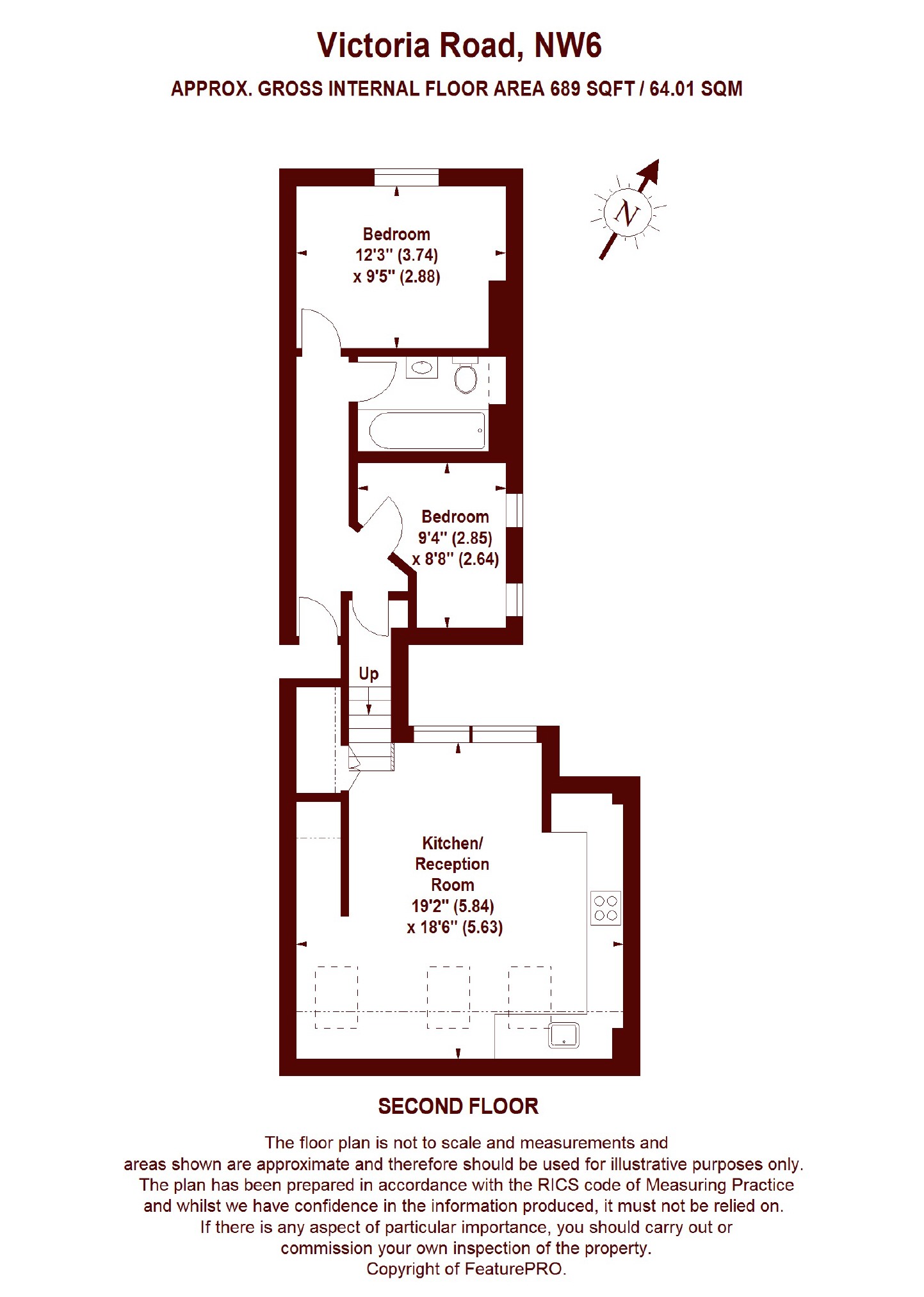 2 Bedrooms Flat to rent in Victoria Road, Queens Park, London NW6