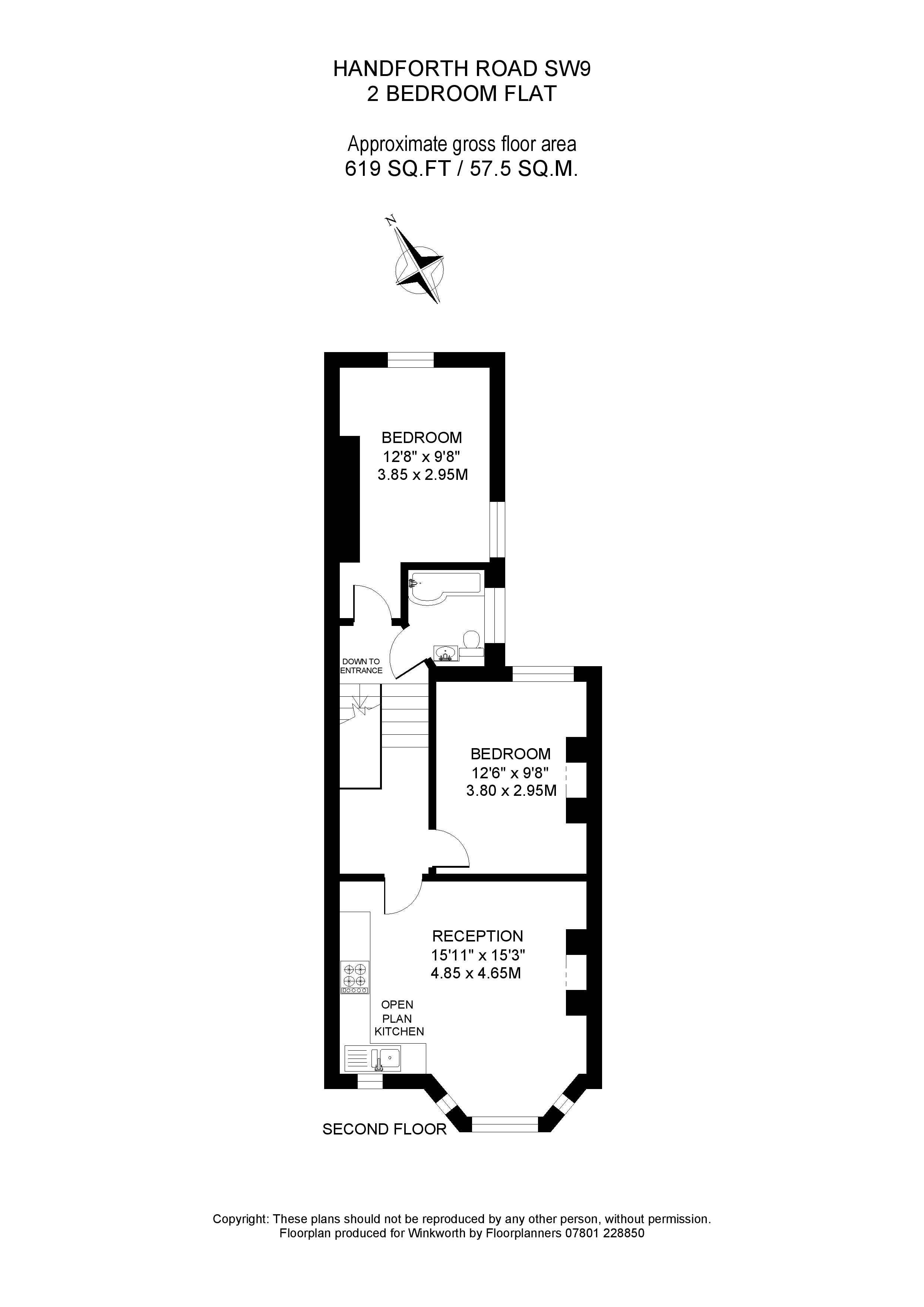 Second Floor Flat, 30, Handforth Road, London floorplan