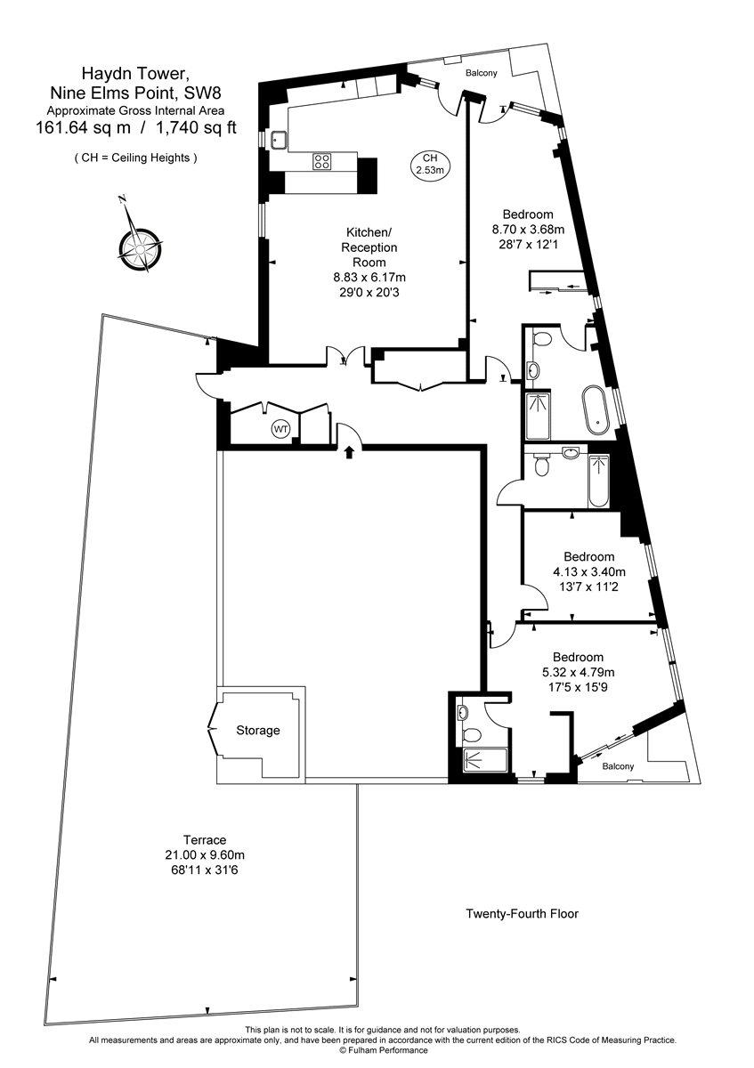 3 Bedrooms Flat to rent in Haydn Tower, 50 Wandsworth Road SW8