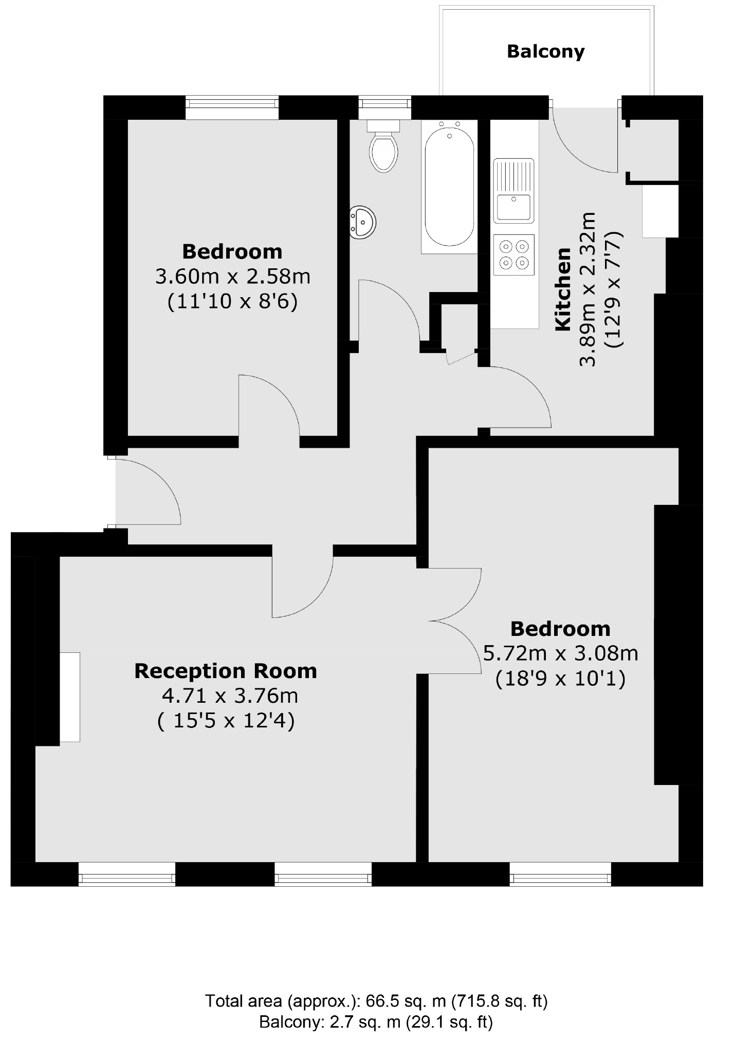Flat 6, Coram Mansions, 64-68, Millman Street, London floorplan