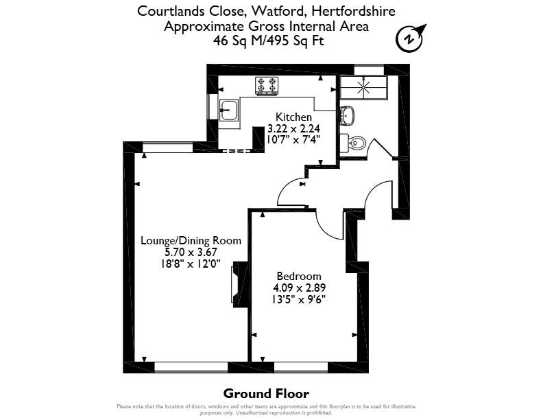 121, Courtlands Close, Watford floorplan