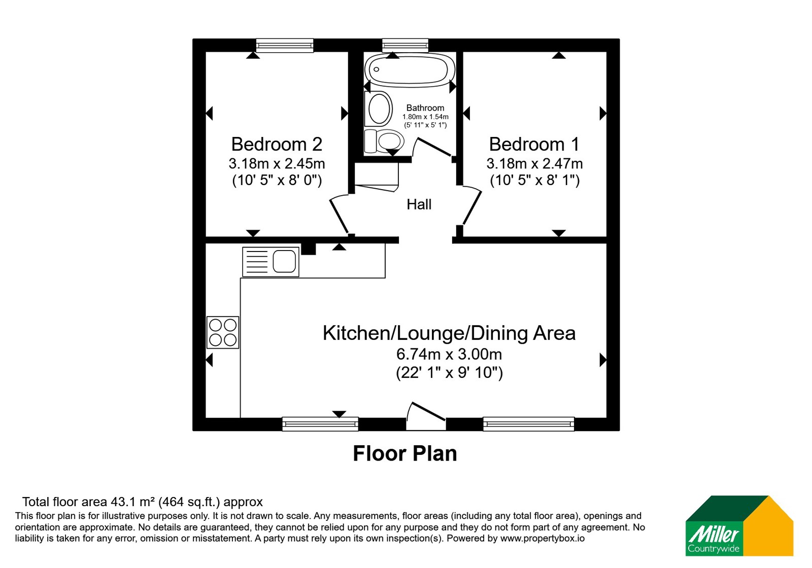 14 Tolpedn Flats,, Headland Road, St. Ives floorplan