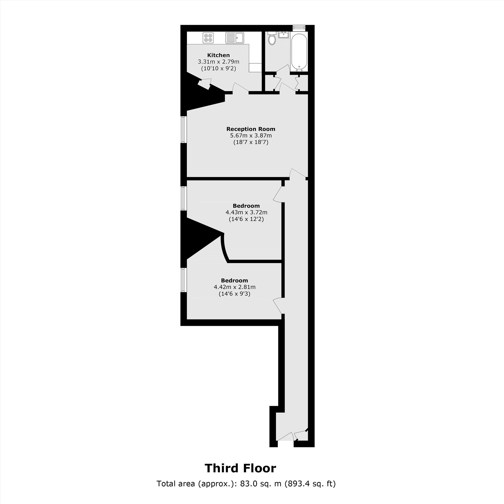 Flat 2X, Portman Mansions, Chiltern Street, London floorplan