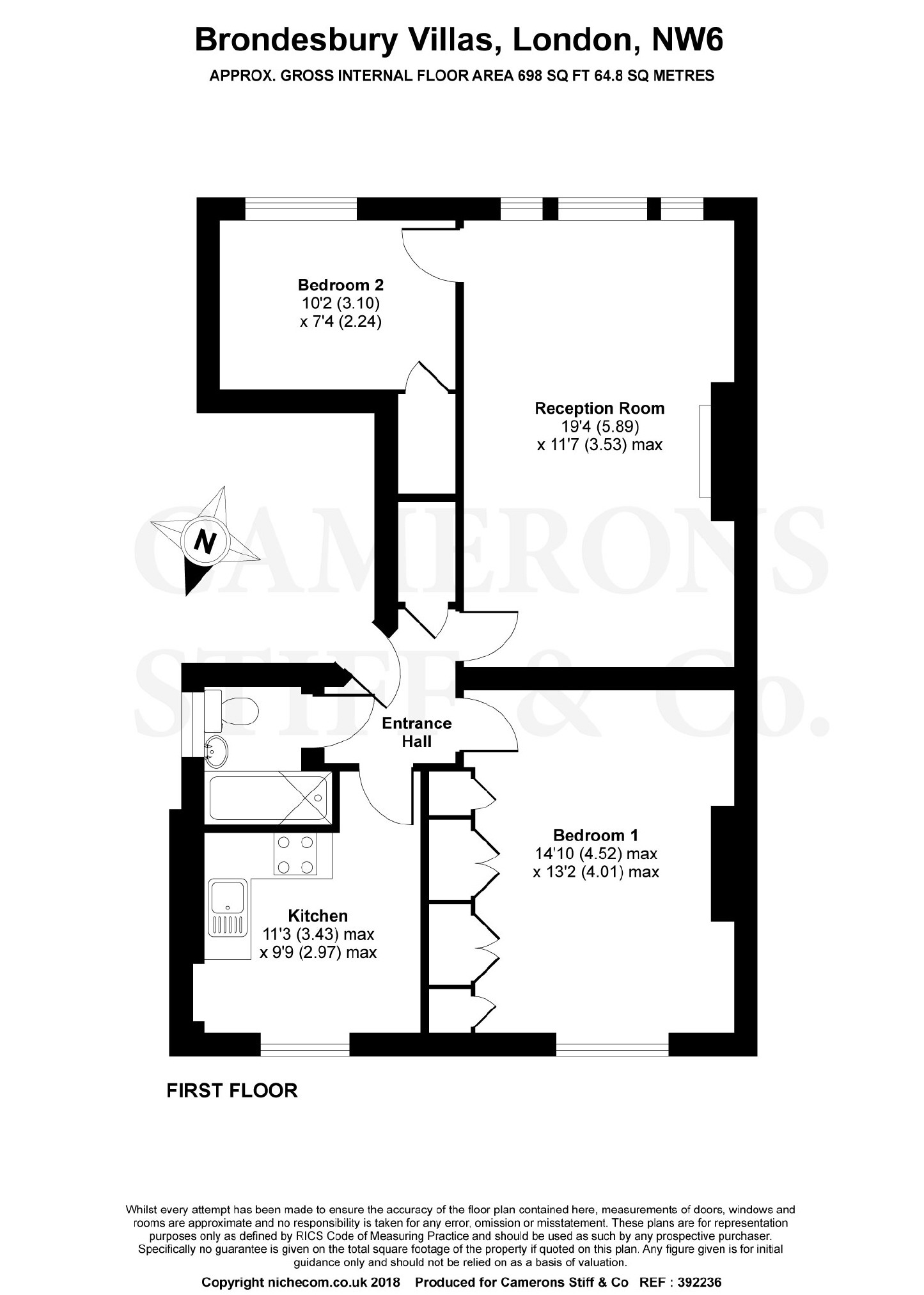 2 Bedrooms Flat to rent in Brondesbury Villas, Queens Park, London NW6