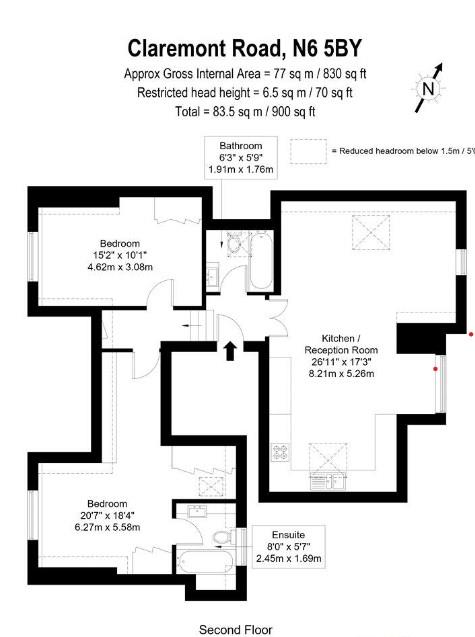 Flat 6, 56, Claremont Road, London floorplan