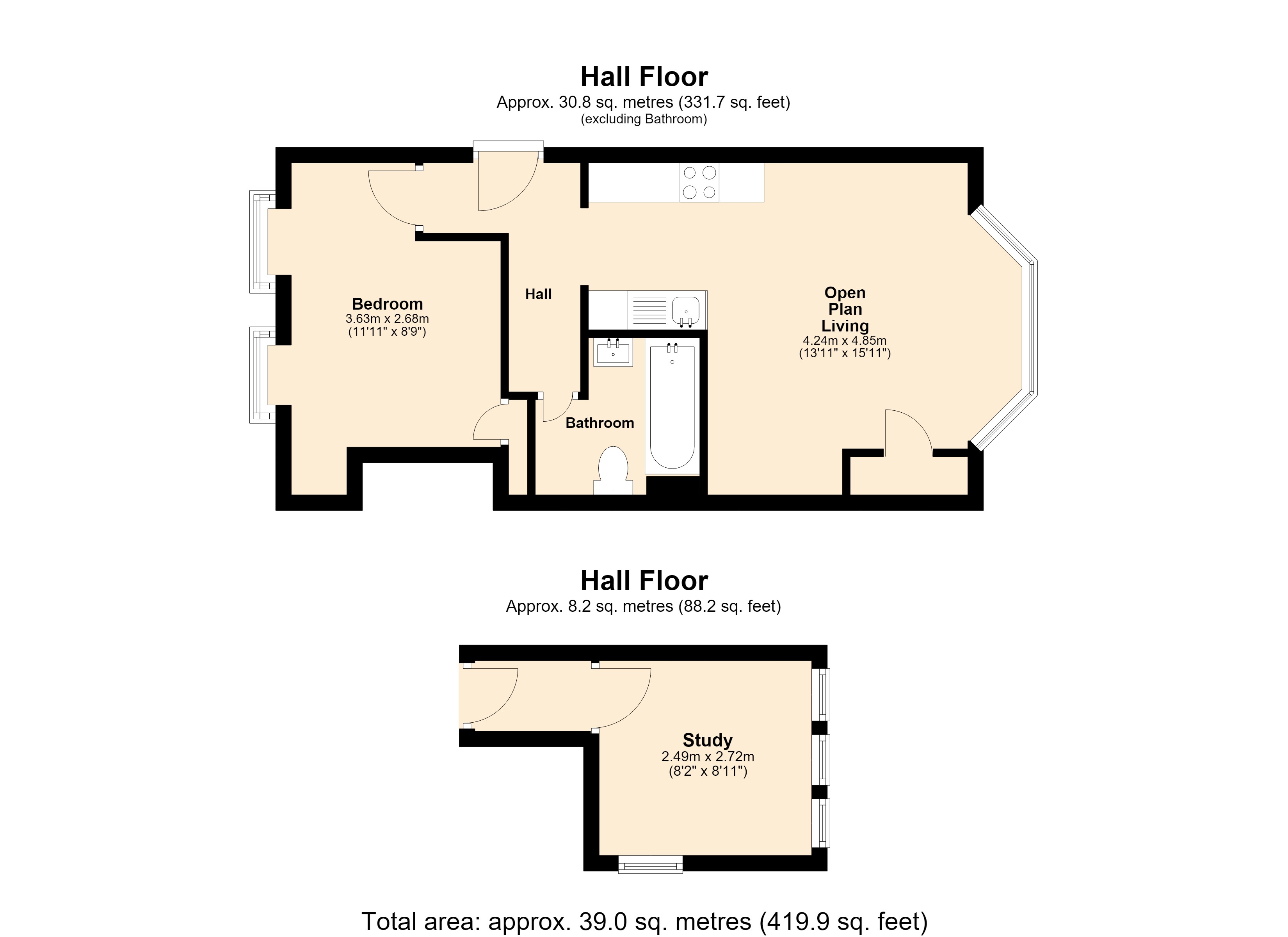 Flat 2, 6, Union Crescent, Margate floorplan
