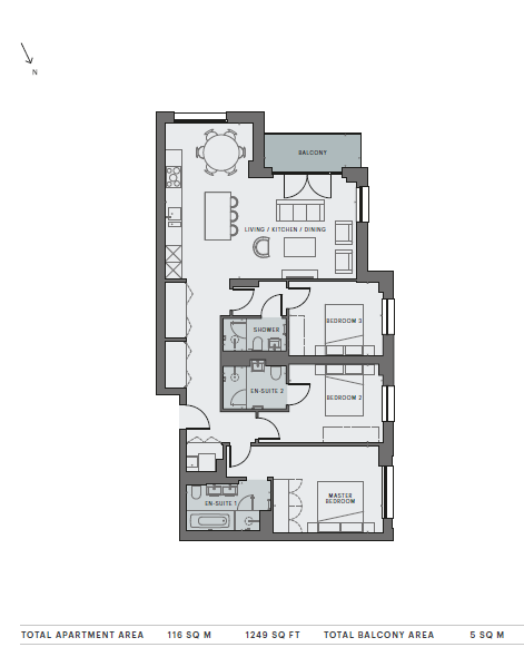 Flat 63, Camera House, 5, Pinewood Gardens, Teddington floorplan