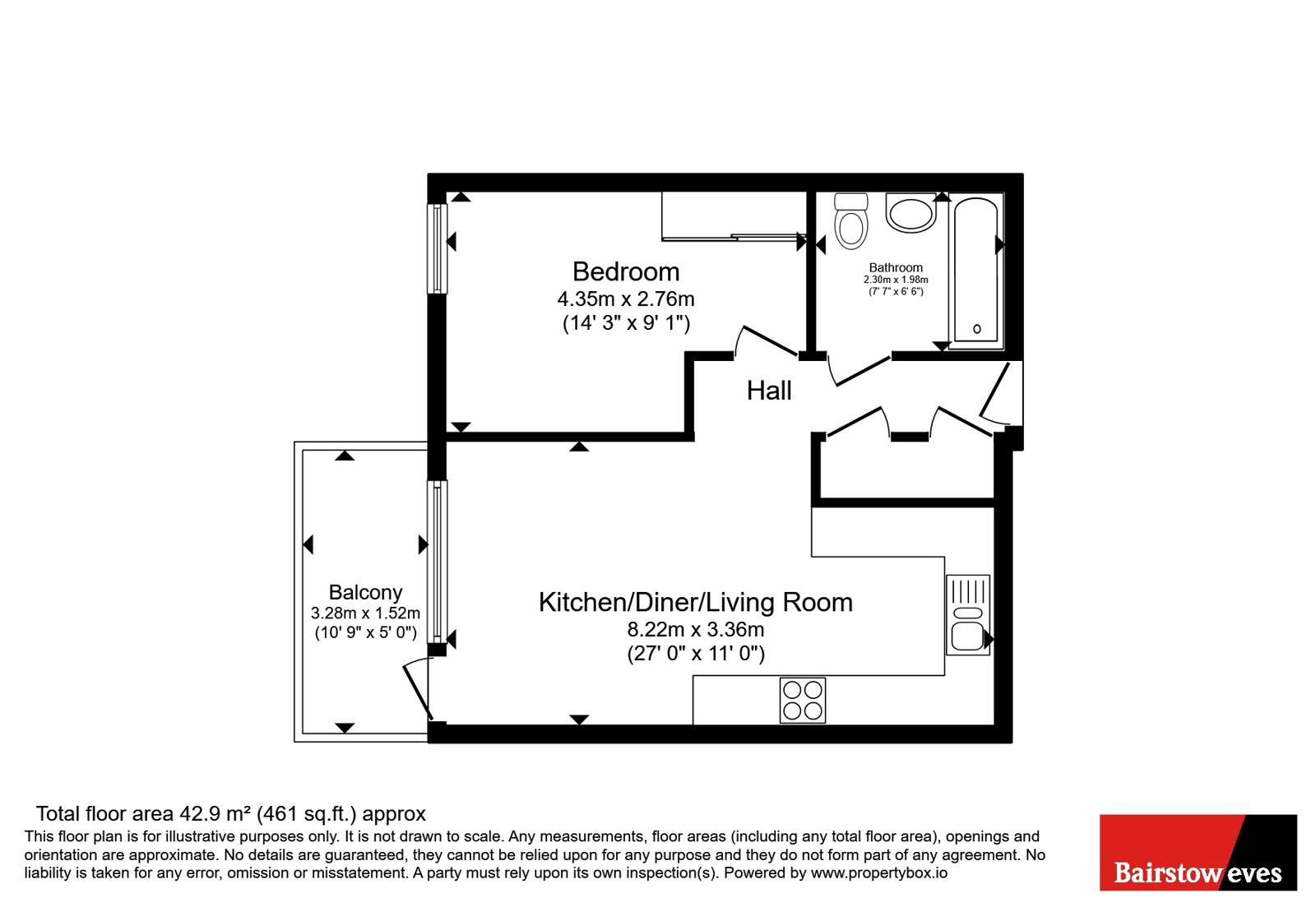 Flat 803 Swift House, 3, Fresh Wharf Road, Essex floorplan