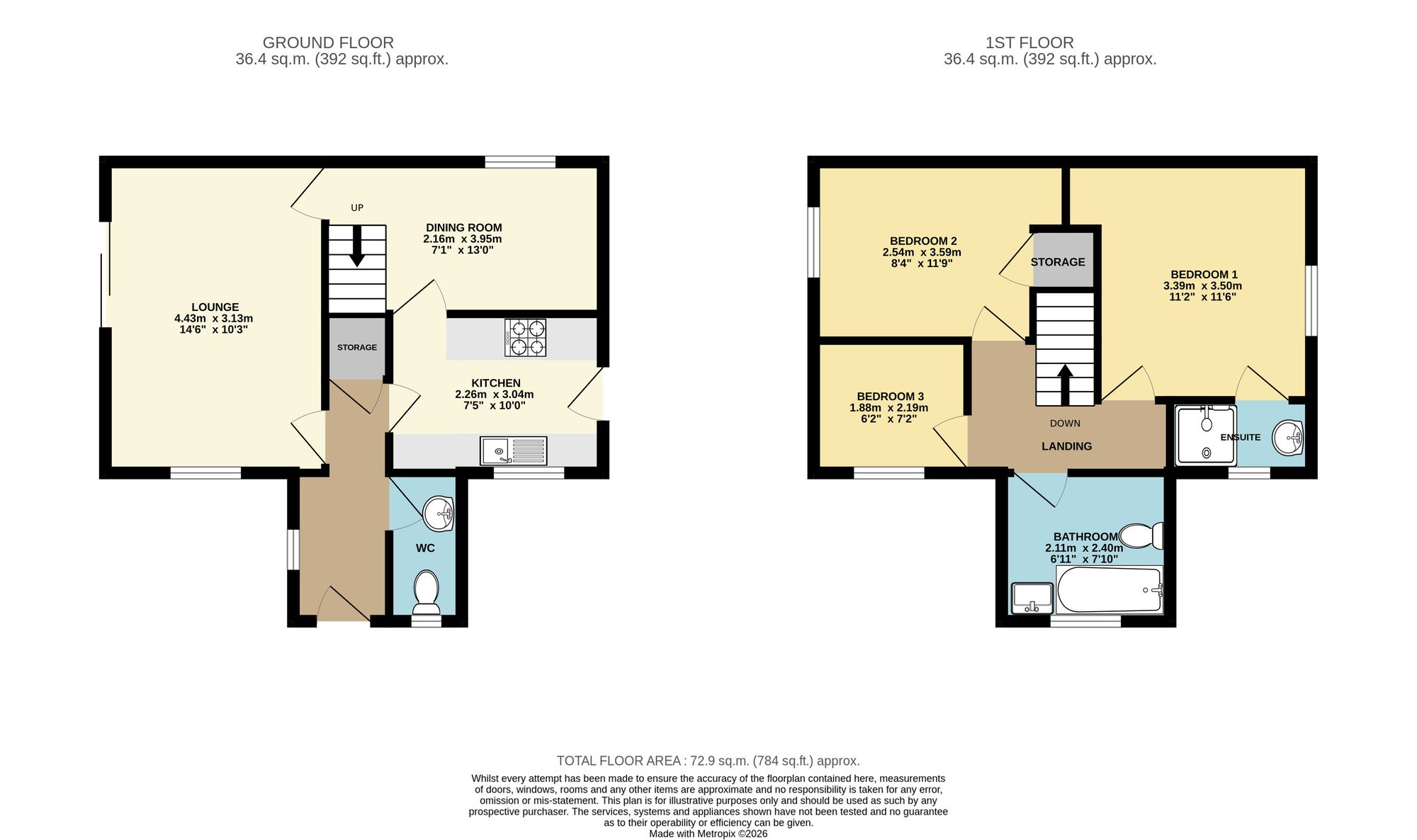 4 Spital Brook Close, Chesterfield floorplan