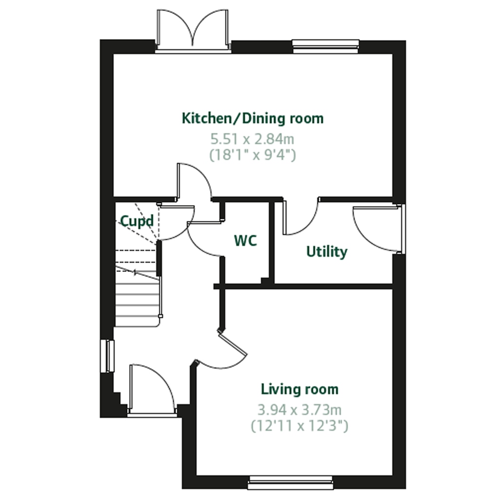 Hatfield House Persimmon Floor Plan