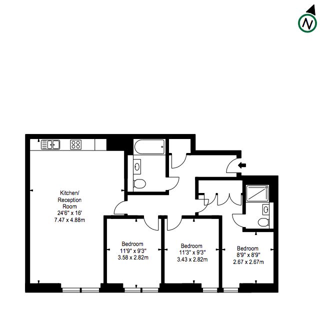 3 Bedrooms Flat to rent in Merchant Sqaure, Paddington W2