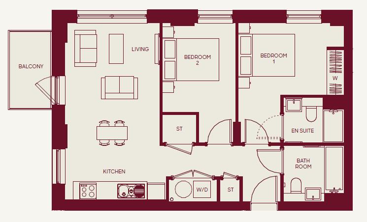 Plot 81, Claxton House, Claxton House, Stevenage floorplan