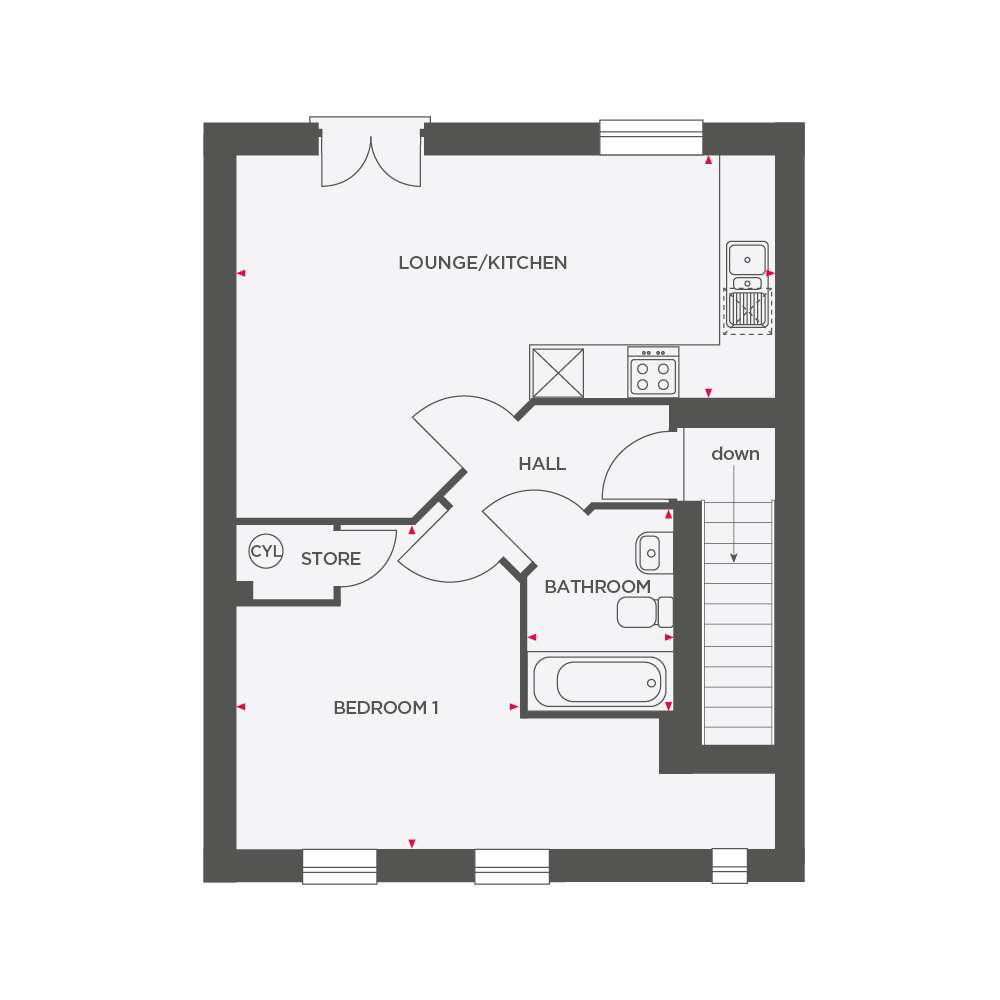 90, Dinting Vale, Glossop floorplan