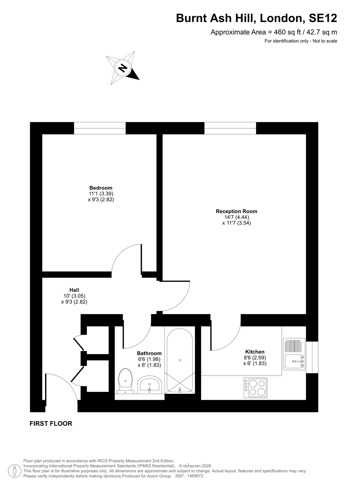 Flat 5, Aaron Lodge, 144, Burnt Ash Hill, London floorplan