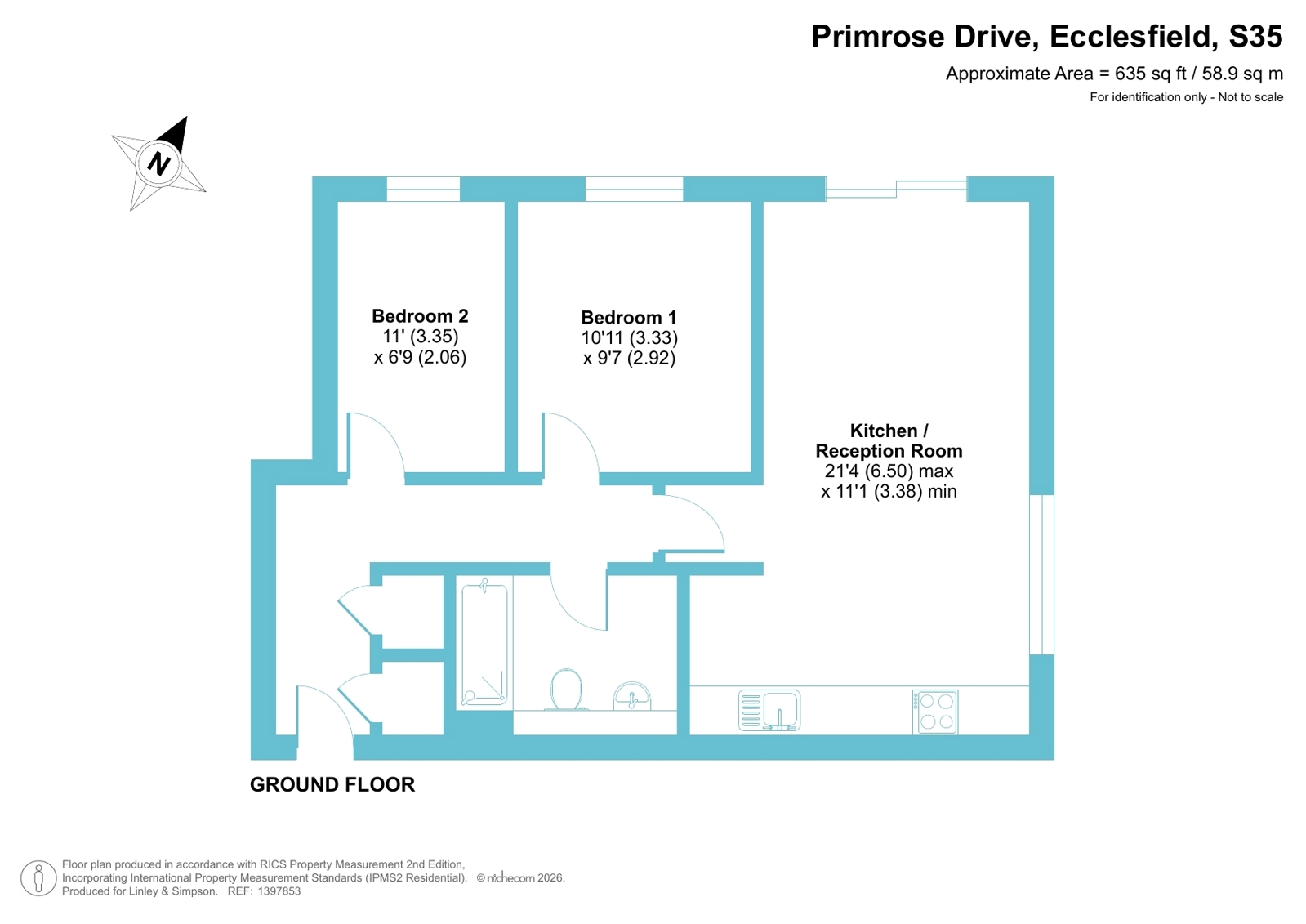 Apartment, 60,, Regency Court, Ecclesfield floorplan