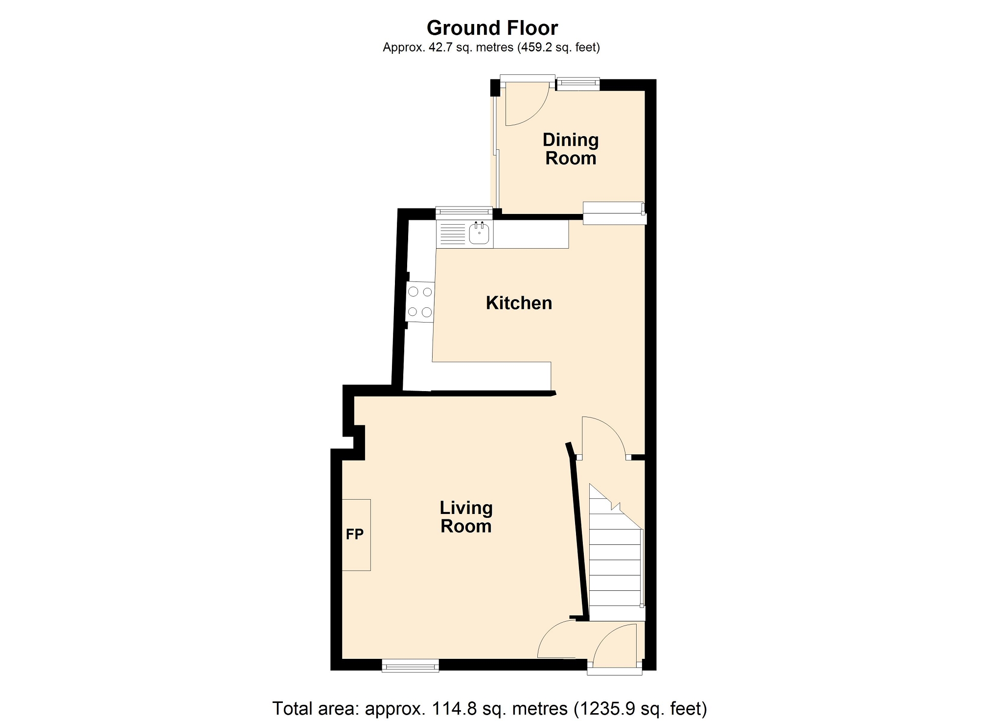 Rushton House, 46 Free Street, Brecon floorplan