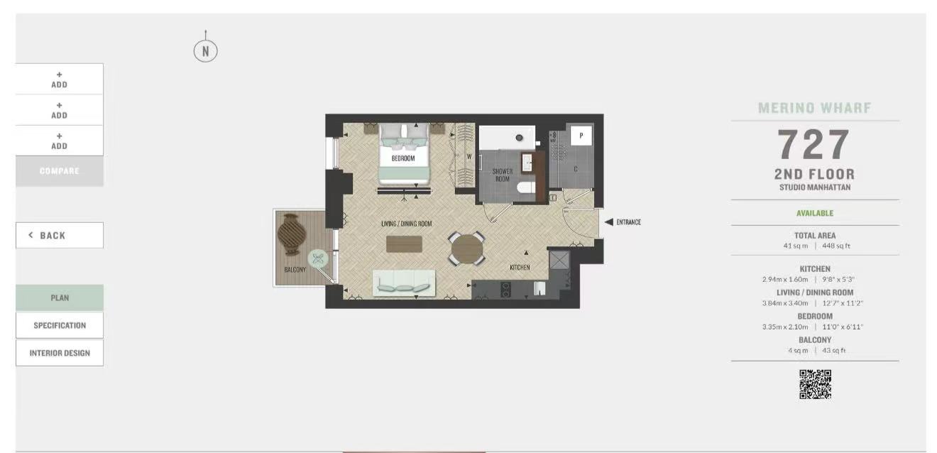 Merino Gardens, London floorplan