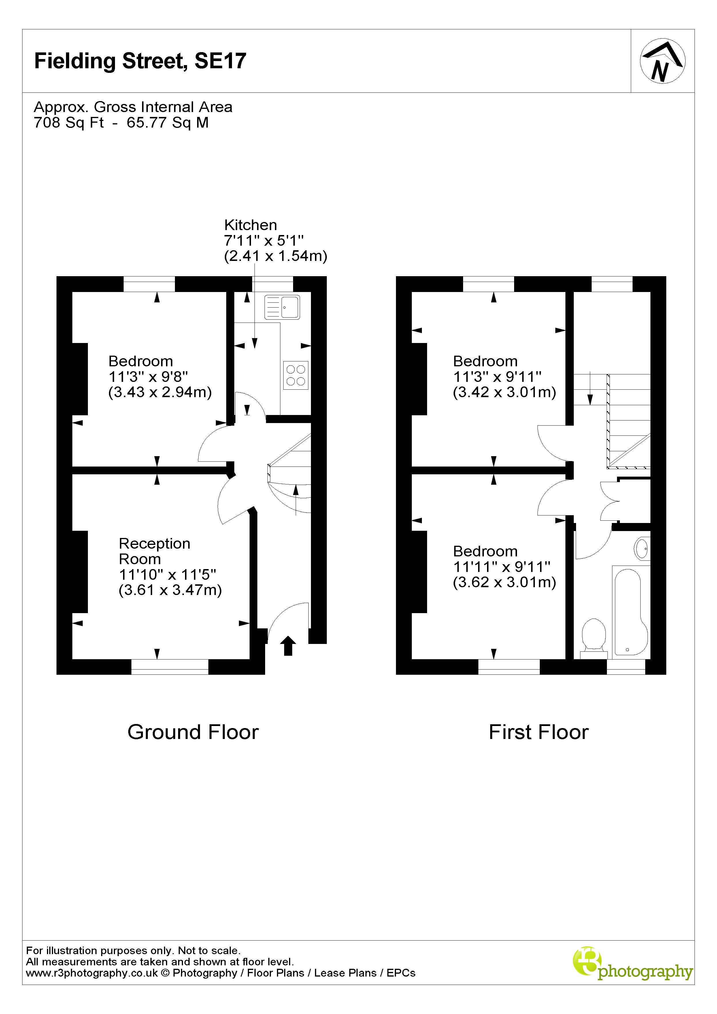 Ground floor & first floor 10, Fielding Street, London floorplan