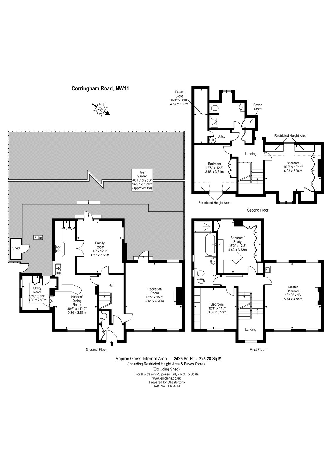 5 Bedrooms Semi-detached house to rent in Corringham Road, Golders Green, London NW11