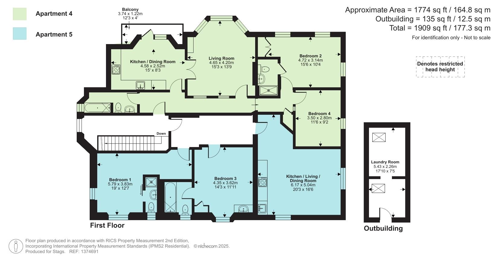 Yellow Sands Apartments, Padstow floorplan