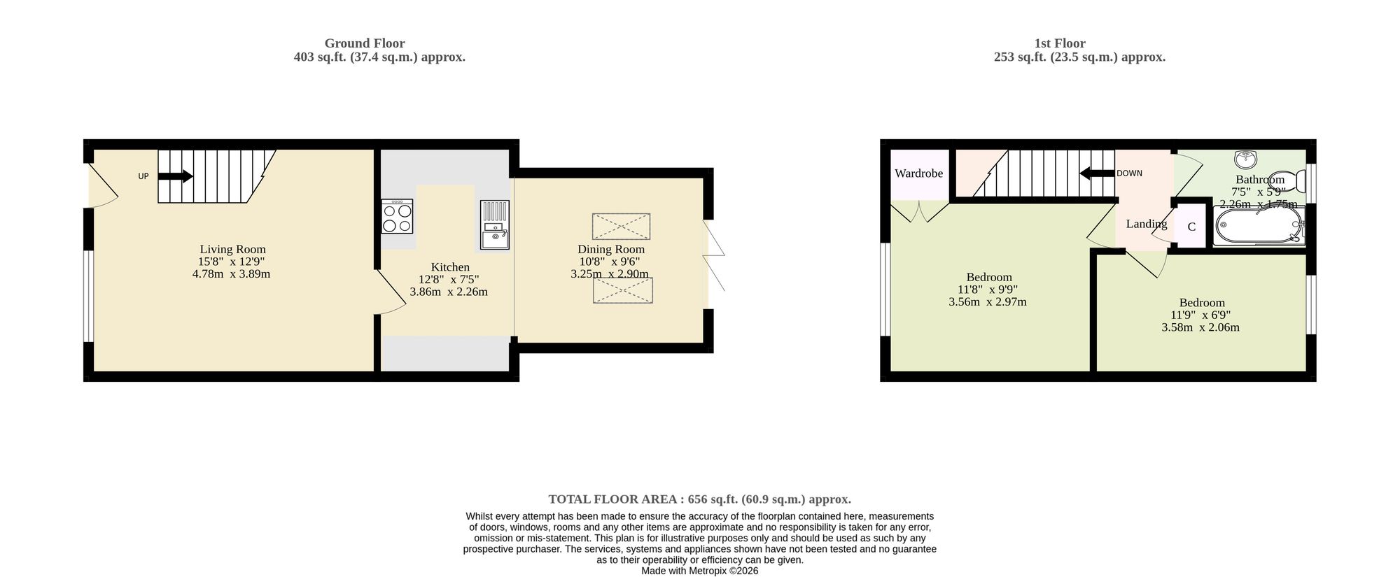 53 Wheatfields, Diss floorplan