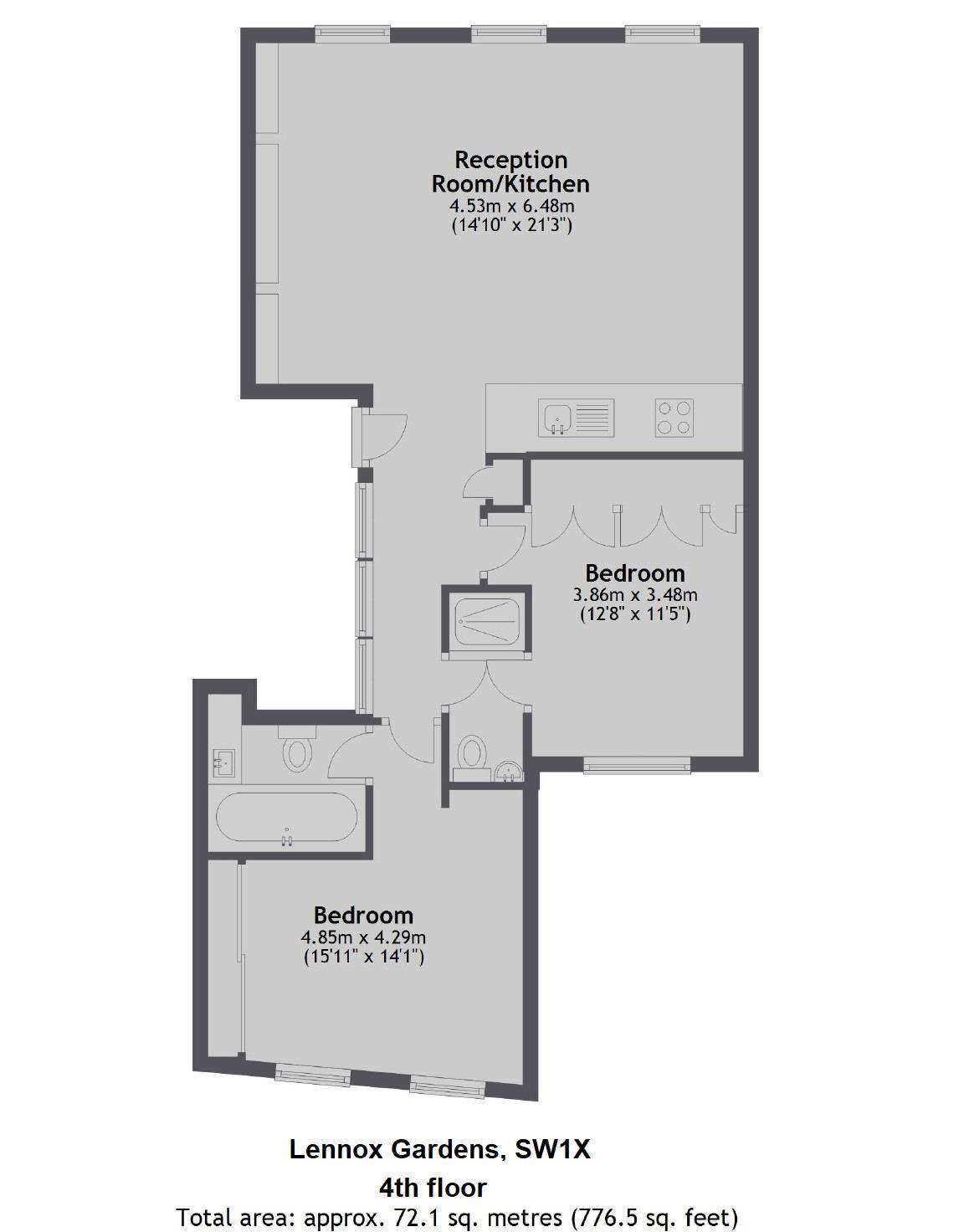 2 Bedrooms Flat to rent in Lennox Gardens, London SW1X