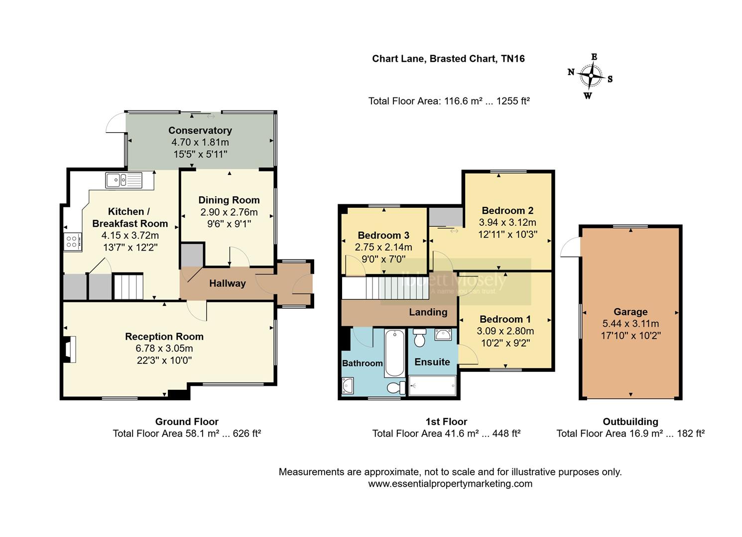 Honeysuckle Cottage,, Chart Lane, Brasted Chart floorplan