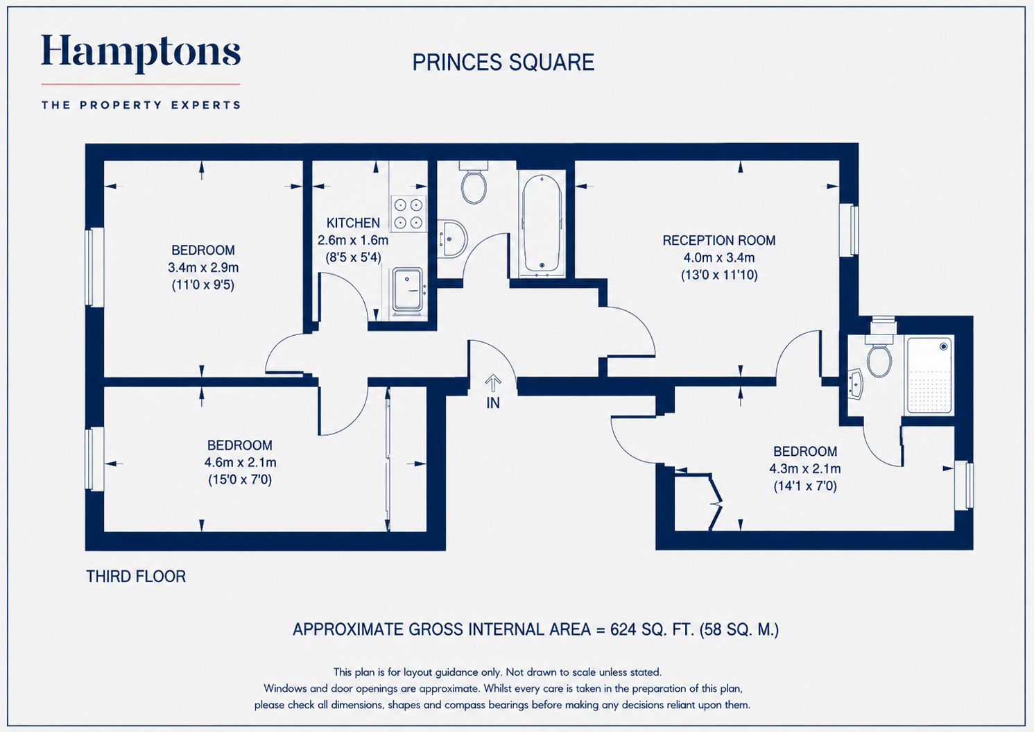 5, 2, Princes Square, London floorplan
